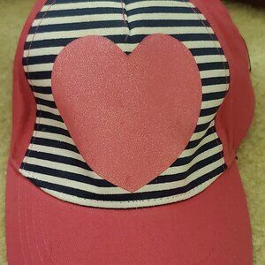 Gertex USA Girls Sparkle Heart Baseball Hat Snapback Size 4x-6x